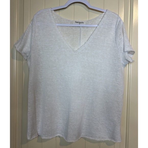 Impressions Tops - Impressions white lightweight open knit short sleeve oversized top blouse sz M